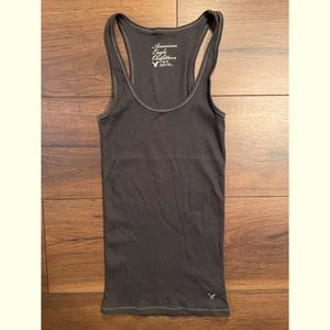 AEO Grey Ribbed Tank Top